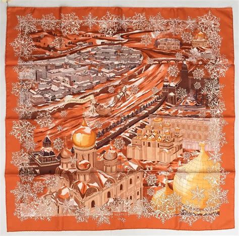 hermes passage a moscou|Hermes Silk Scarf De Passage a Moscou Grail Orange w/BOX.